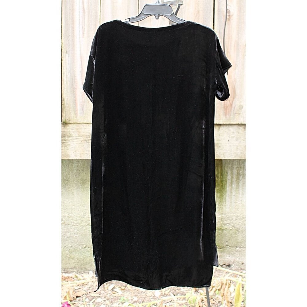 New w/Tags Eileen Fisher - Bateau Neck Velvet Shift Dress in Black, XS fits Med - Picture 12 of 12
